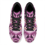 Pink Kaleidoscope Print High Top Leather Sneakers