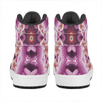 Pink Kaleidoscope Print High Top Leather Sneakers