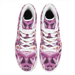 Pink Kaleidoscope Print High Top Leather Sneakers