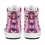 Pink Kaleidoscope Print High Top Leather Sneakers
