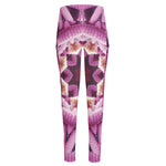 Pink Kaleidoscope Print High-Waisted Pocket Leggings