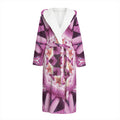 Pink Kaleidoscope Print Hooded Bathrobe