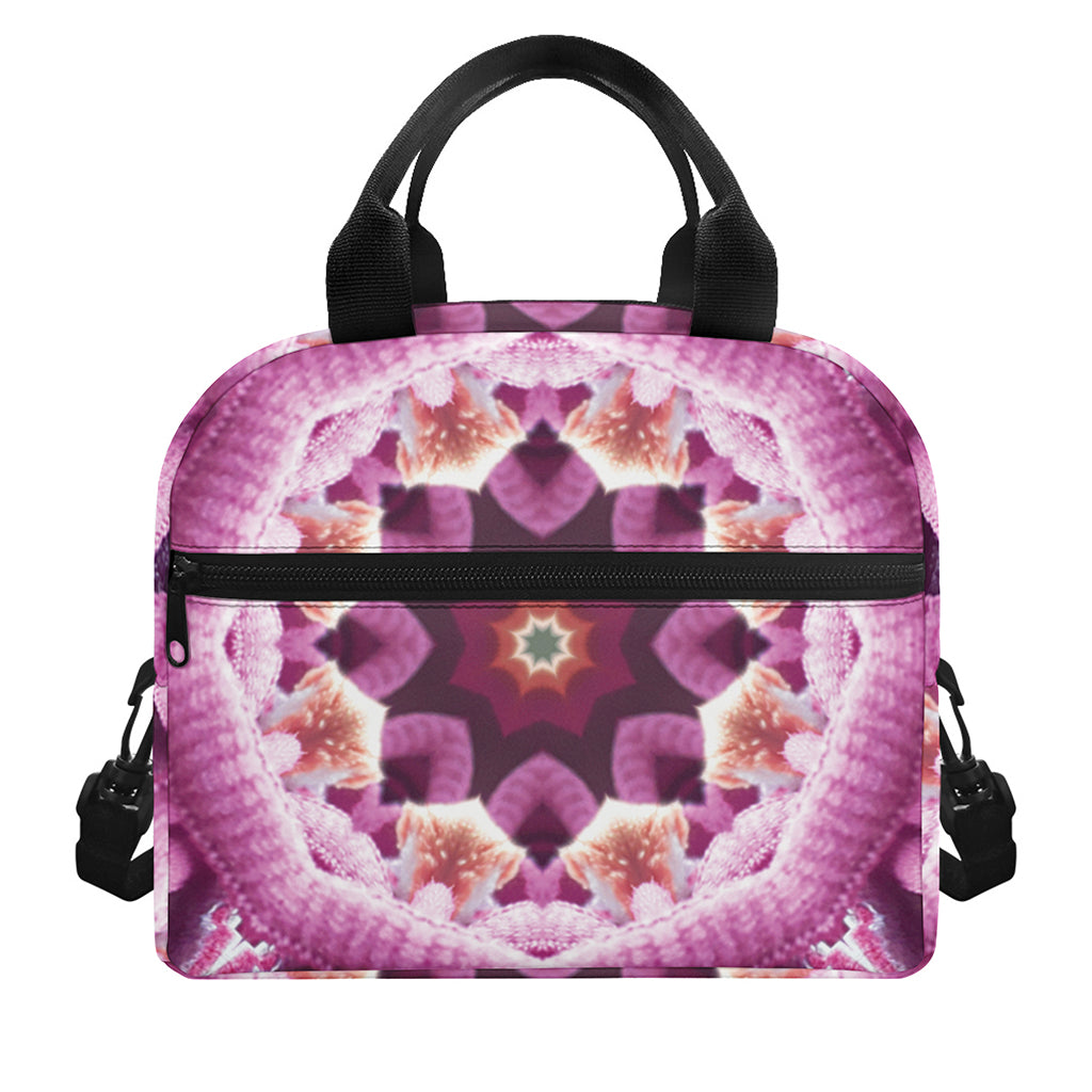 Pink Kaleidoscope Print Insulated Lunch Bag