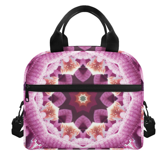 Pink Kaleidoscope Print Insulated Lunch Bag