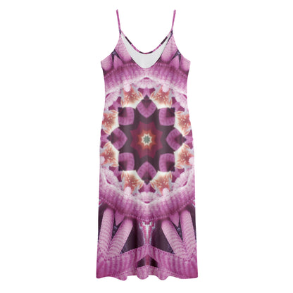 Pink Kaleidoscope Print Jersey Midi Cami Dress