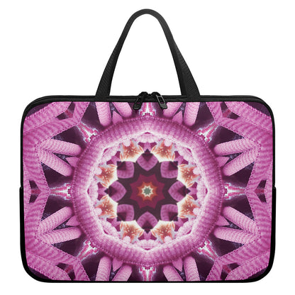 Pink Kaleidoscope Print Laptop Sleeve With Handle