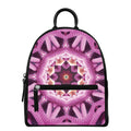 Pink Kaleidoscope Print Leather Backpack