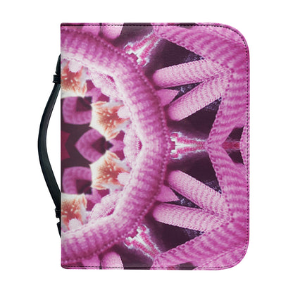 Pink Kaleidoscope Print Leather Bible Cover