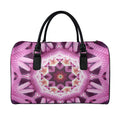 Pink Kaleidoscope Print Leather Duffel Bag
