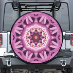 Pink Kaleidoscope Print Leather Spare Tire Cover