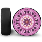 Pink Kaleidoscope Print Leather Spare Tire Cover