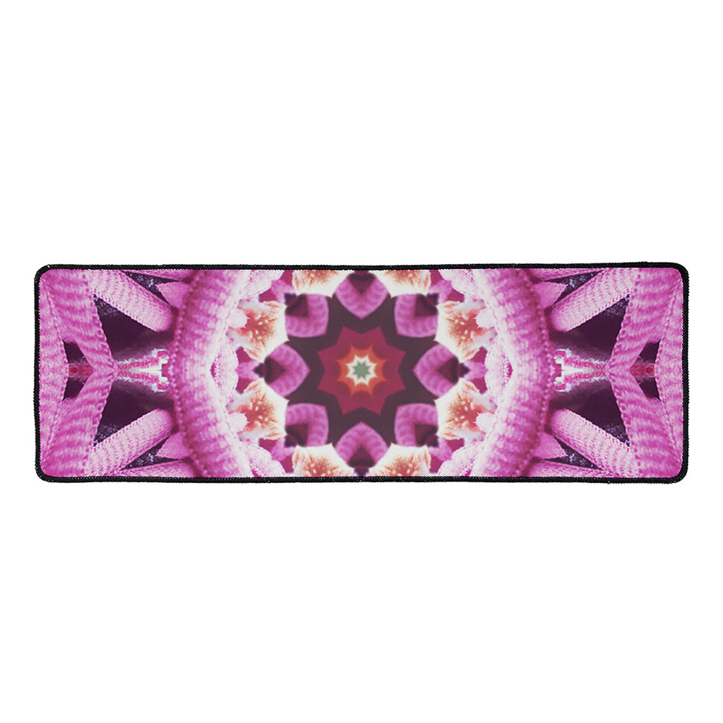 Pink Kaleidoscope Print Long Kitchen Mat