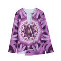 Pink Kaleidoscope Print Long Sleeve Short Coat