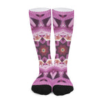 Pink Kaleidoscope Print Long Socks