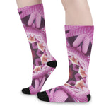 Pink Kaleidoscope Print Long Socks