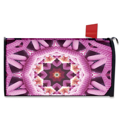 Pink Kaleidoscope Print Mailbox Cover