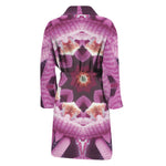 Pink Kaleidoscope Print Men's Bathrobe