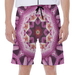 Pink Kaleidoscope Print Men's Beach Shorts