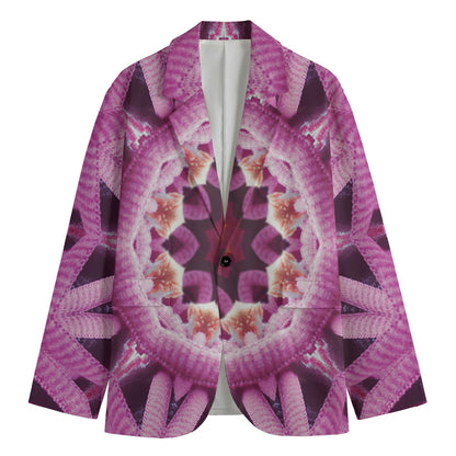 Pink Kaleidoscope Print Men's Blazer