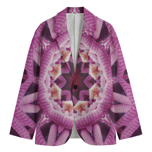 Pink Kaleidoscope Print Men's Blazer