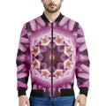 Pink Kaleidoscope Print Men's Bomber Jacket