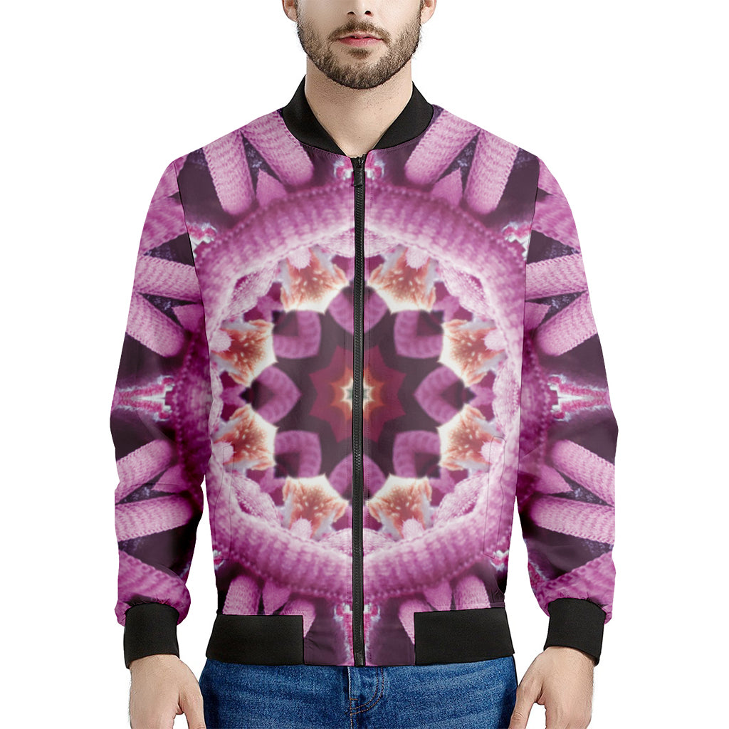 Pink Kaleidoscope Print Men's Bomber Jacket