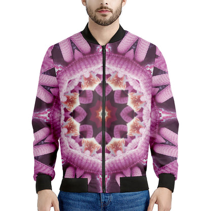 Pink Kaleidoscope Print Men's Bomber Jacket