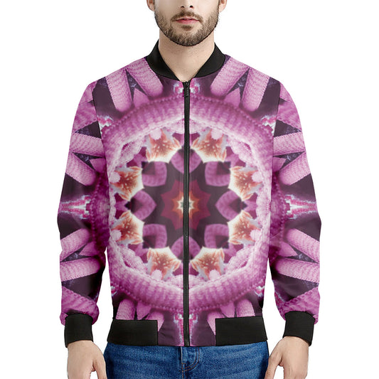 Pink Kaleidoscope Print Men's Bomber Jacket
