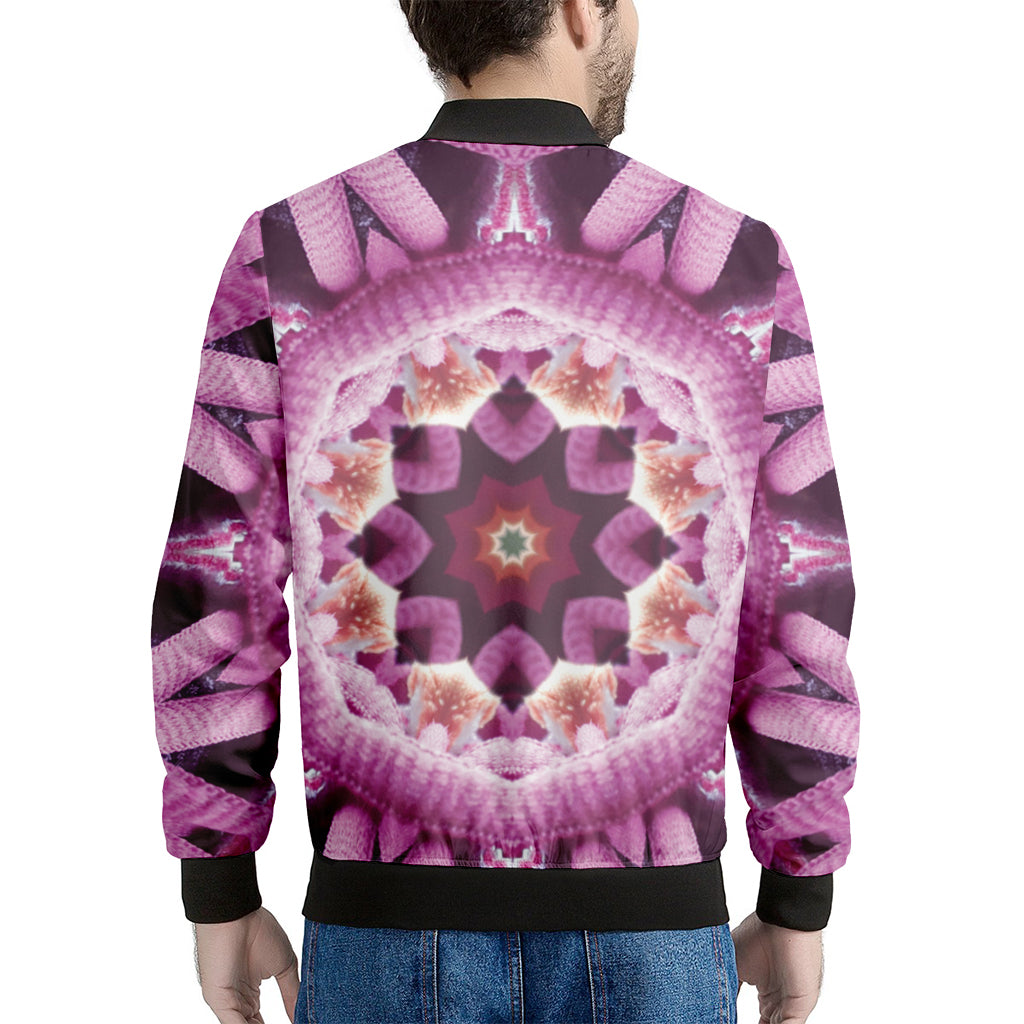 Pink Kaleidoscope Print Men's Bomber Jacket