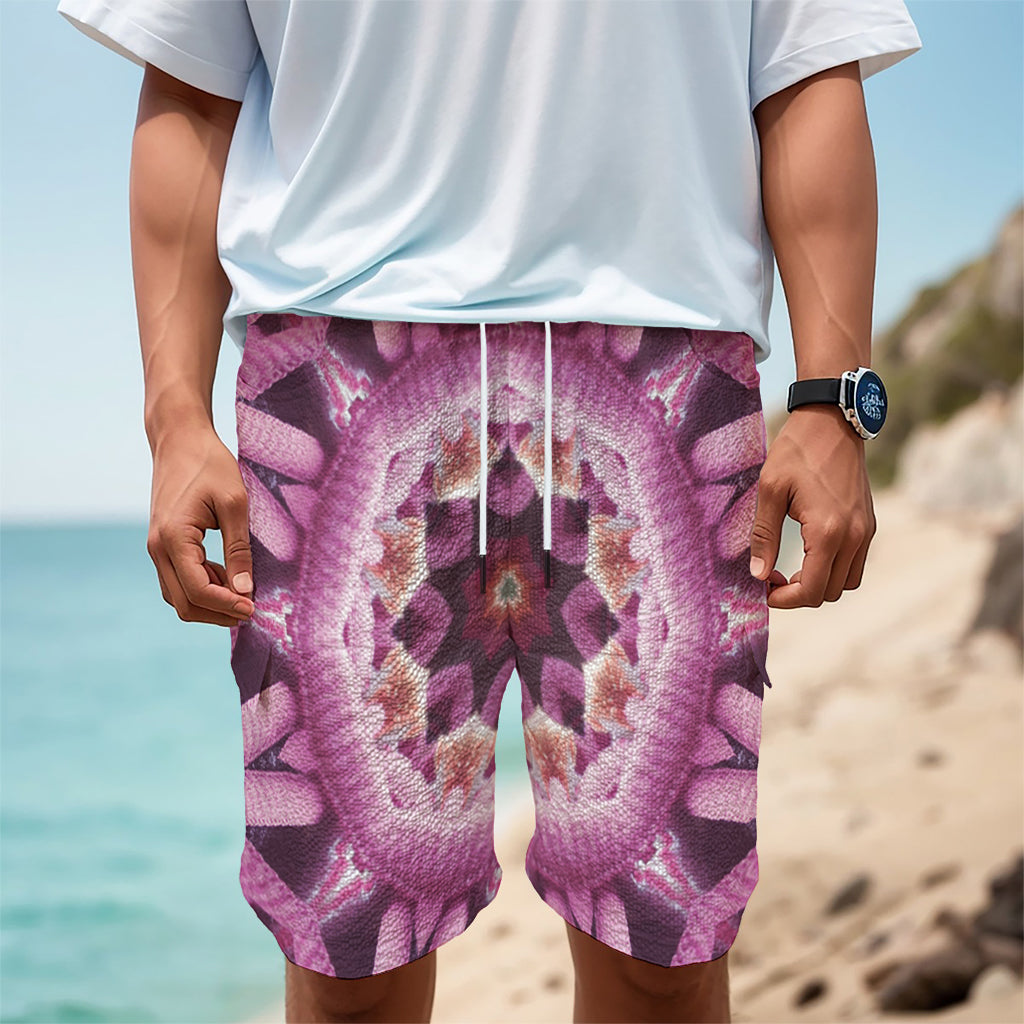 Pink Kaleidoscope Print Men's Cargo Shorts