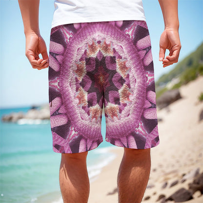 Pink Kaleidoscope Print Men's Cargo Shorts