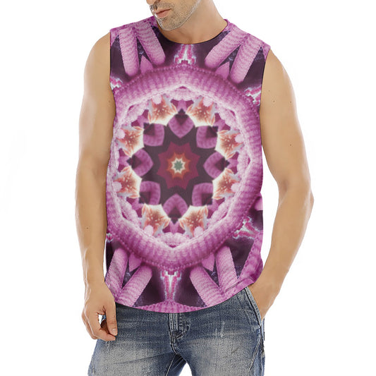 Pink Kaleidoscope Print Men's Fitness Tank Top