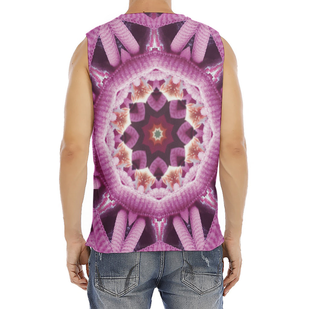 Pink Kaleidoscope Print Men's Fitness Tank Top