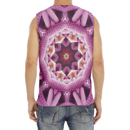 Pink Kaleidoscope Print Men's Fitness Tank Top