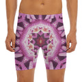 Pink Kaleidoscope Print Men's Long Boxer Briefs