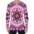 Pink Kaleidoscope Print Men's Long Sleeve T-Shirt