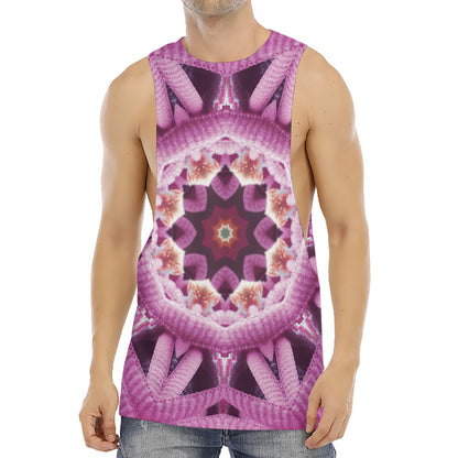 Pink Kaleidoscope Print Men's Muscle Tank Top