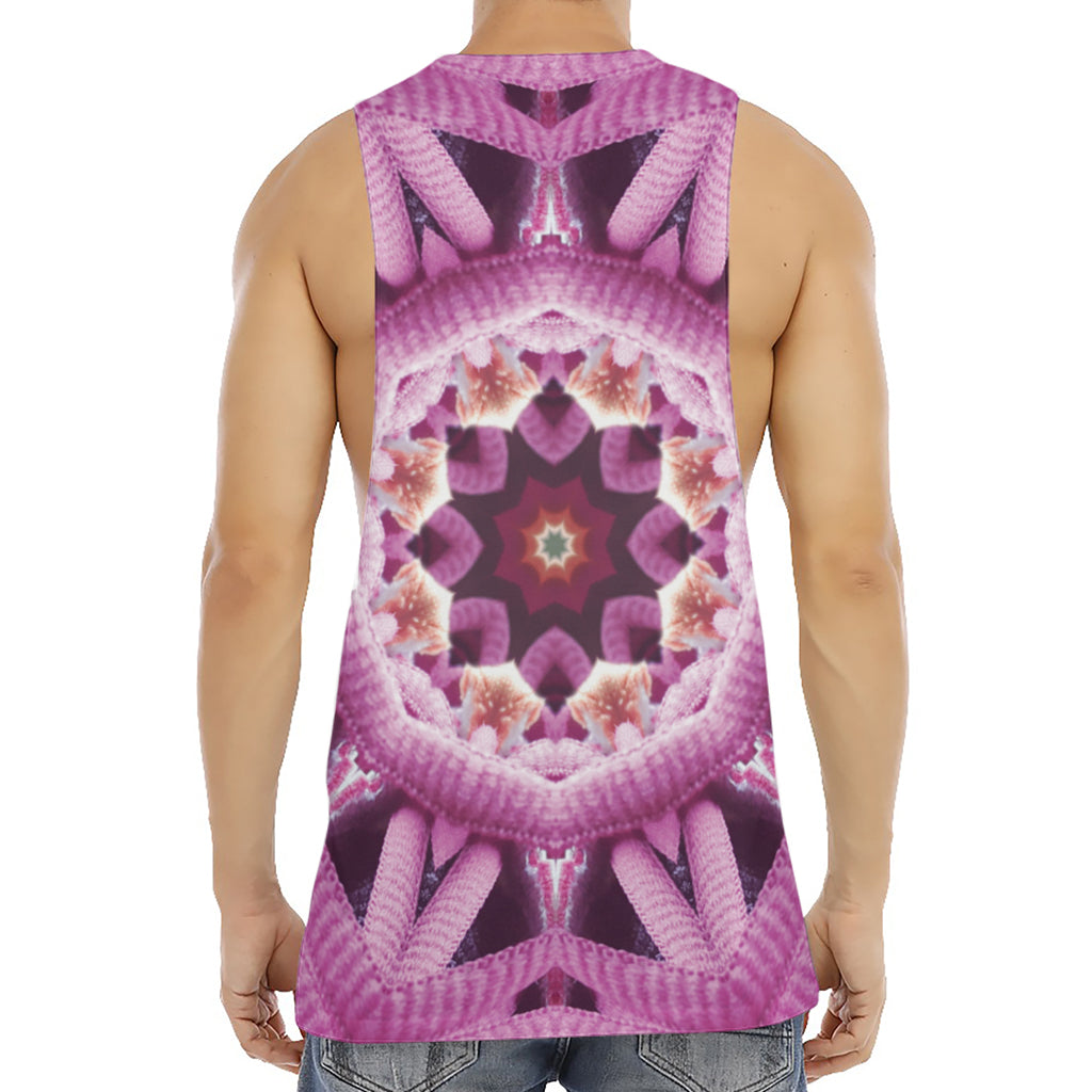 Pink Kaleidoscope Print Men's Muscle Tank Top