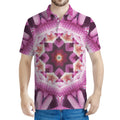 Pink Kaleidoscope Print Men's Polo Shirt