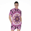 Pink Kaleidoscope Print Men's Romper