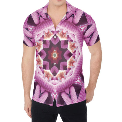 Pink Kaleidoscope Print Men's Shirt