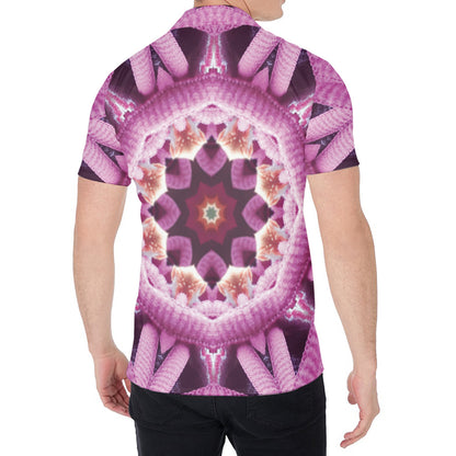 Pink Kaleidoscope Print Men's Shirt