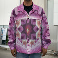Pink Kaleidoscope Print Men's Shirt Jacket