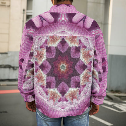 Pink Kaleidoscope Print Men's Shirt Jacket