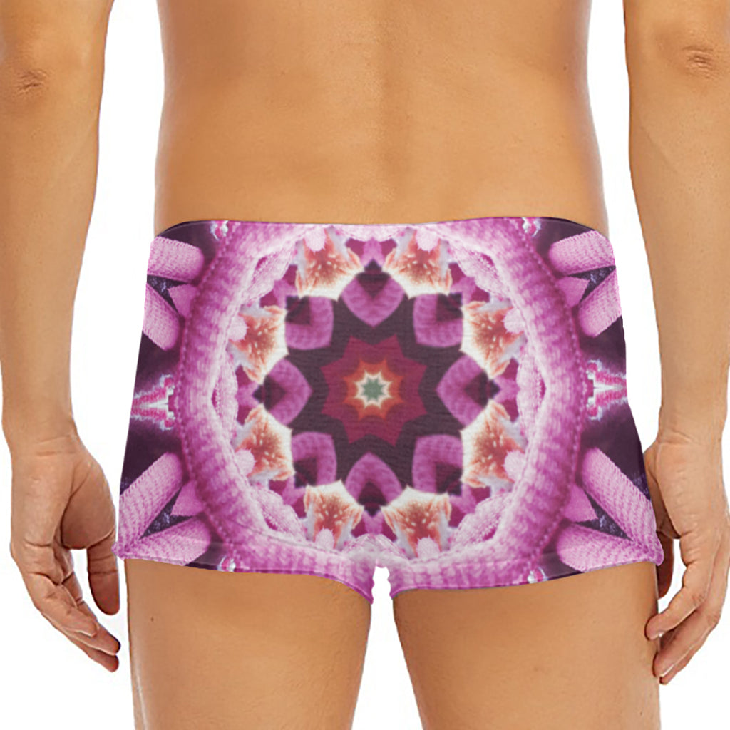 Pink Kaleidoscope Print Men's Short Boxer Briefs