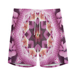 Pink Kaleidoscope Print Men's Sports Shorts