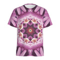 Pink Kaleidoscope Print Men's Athletic T-Shirt