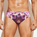 Pink Kaleidoscope Print Men's Swim Briefs