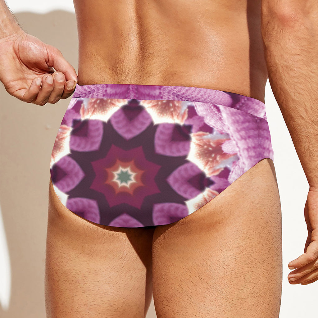 Pink Kaleidoscope Print Men's Swim Briefs