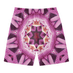 Pink Kaleidoscope Print Men's Swim Trunks